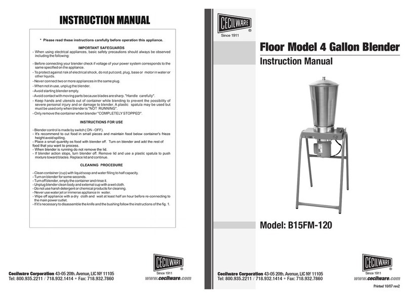 Cecilware B15FM-120 User manual