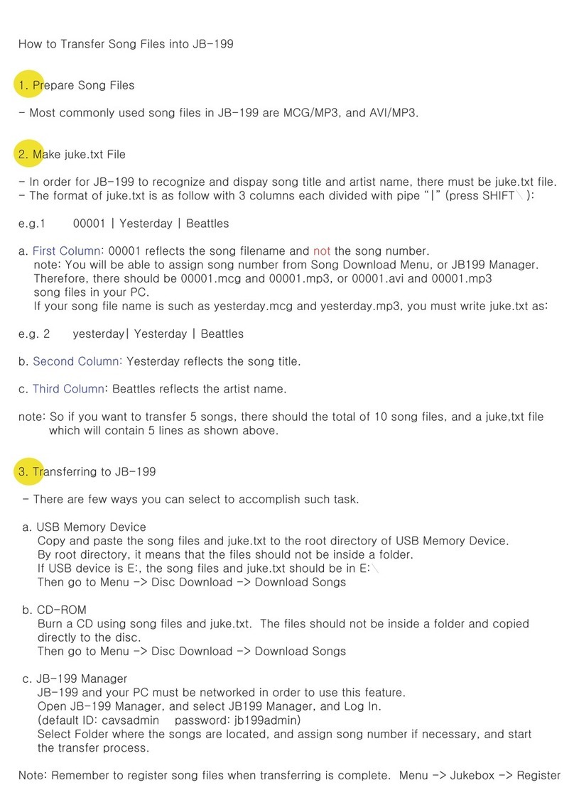 CAVS JB-199 Premier supplementary guide