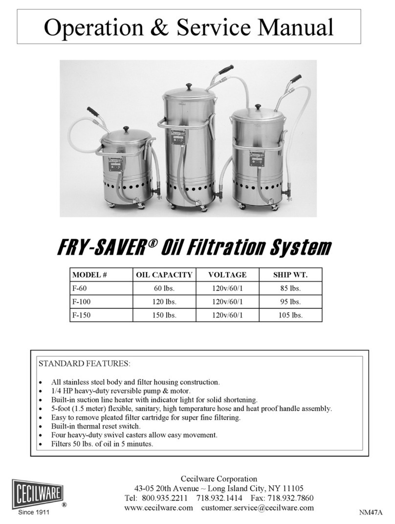 Cecilware F-100 Operation & service manual