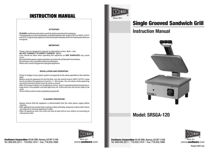Cecilware SRSGA-120 User manual