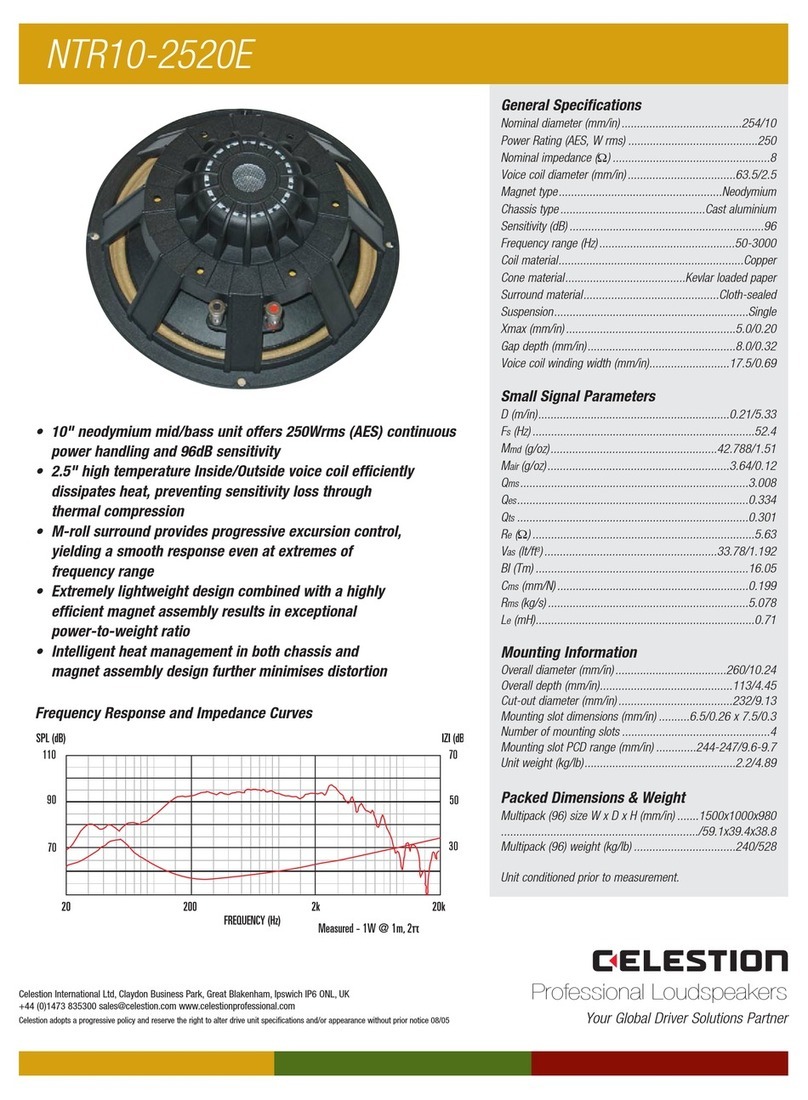 Celestion NTR Range NTR10-2520E User manual