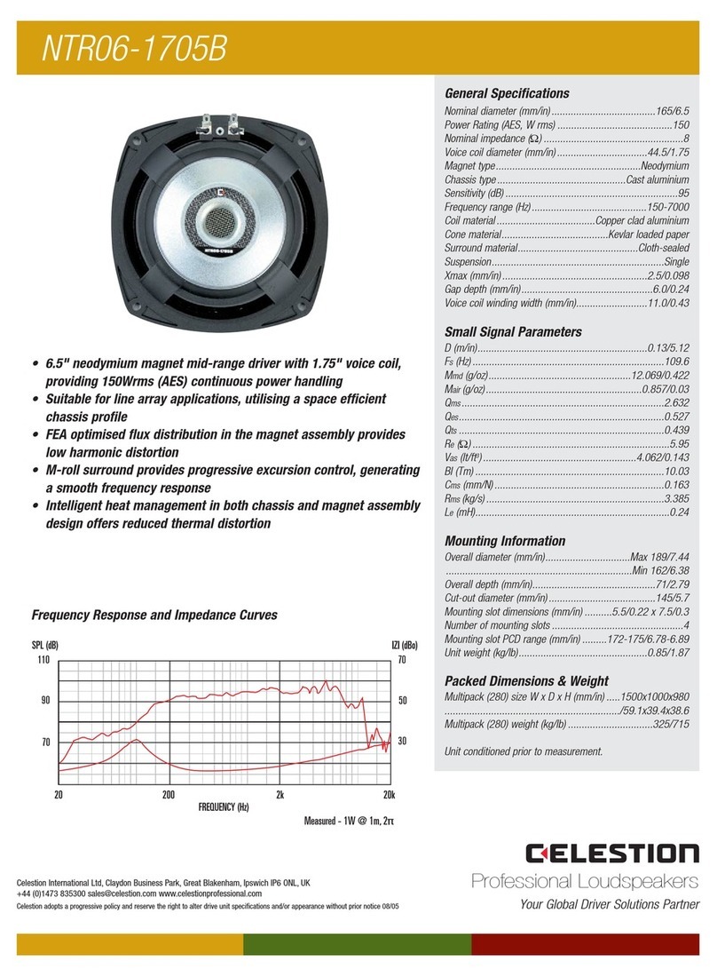 Celestion NTR Range NTR06-1705B User manual