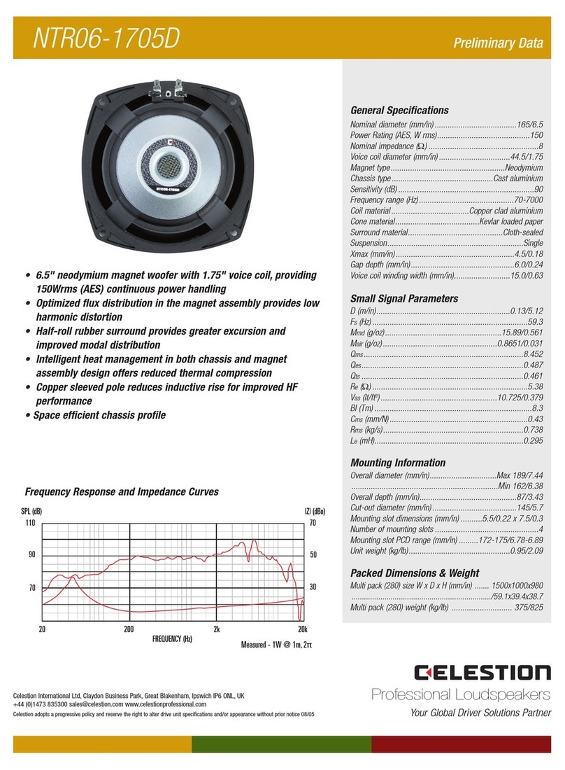 Celestion NTR Range NTR06-1705D User manual