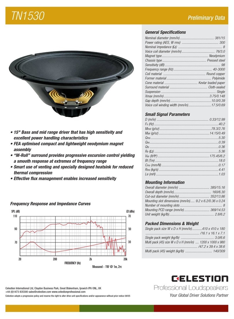 Celestion TN range TN1530 User manual