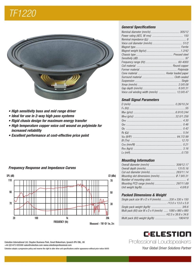 Celestion TF range TF1220 User manual