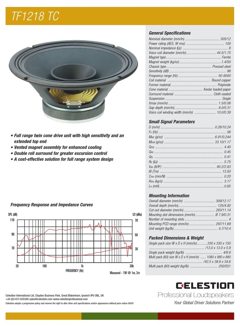 Celestion TF range TF1218 TC User manual