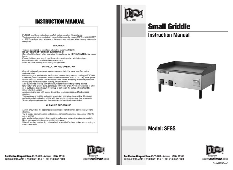 Cecilware SFGS instruction manual