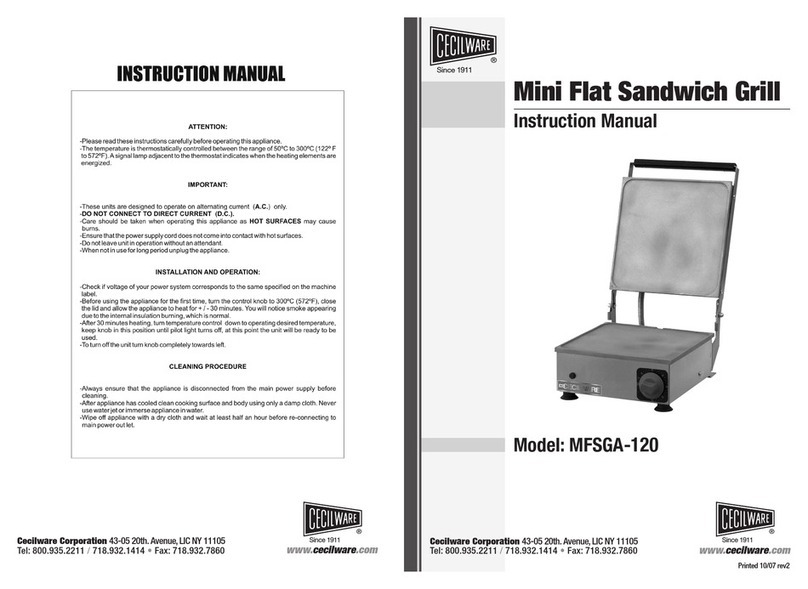 Cecilware MFSGA-120 instruction manual