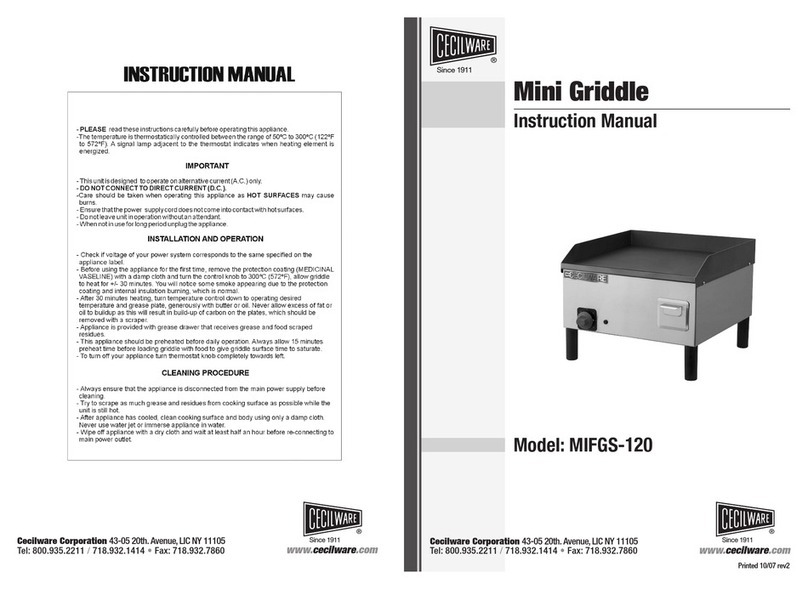 Cecilware MIFGS-120 instruction manual