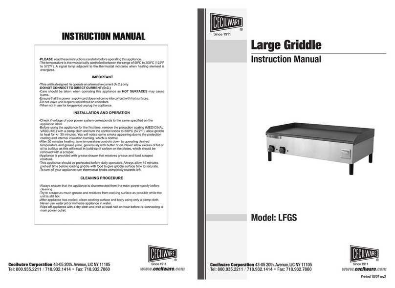 Cecilware LFGS instruction manual