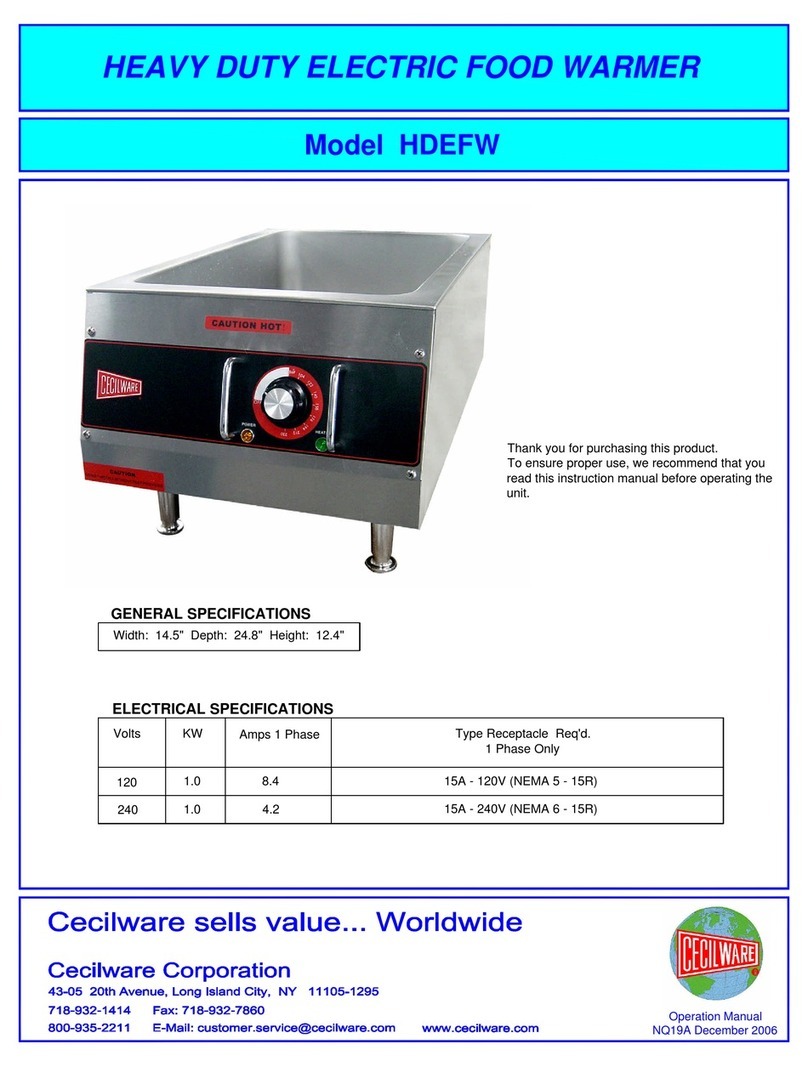 Cecilware HDEFW User manual