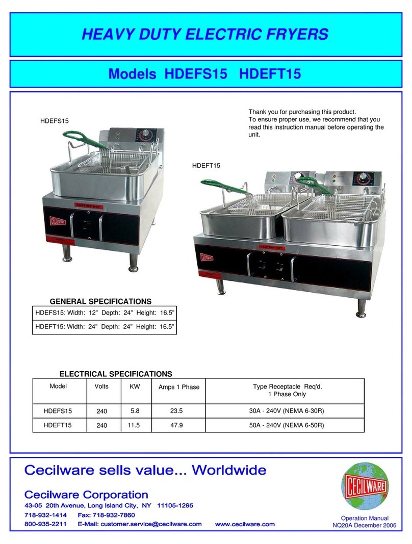 Cecilware HDEFS15 User manual