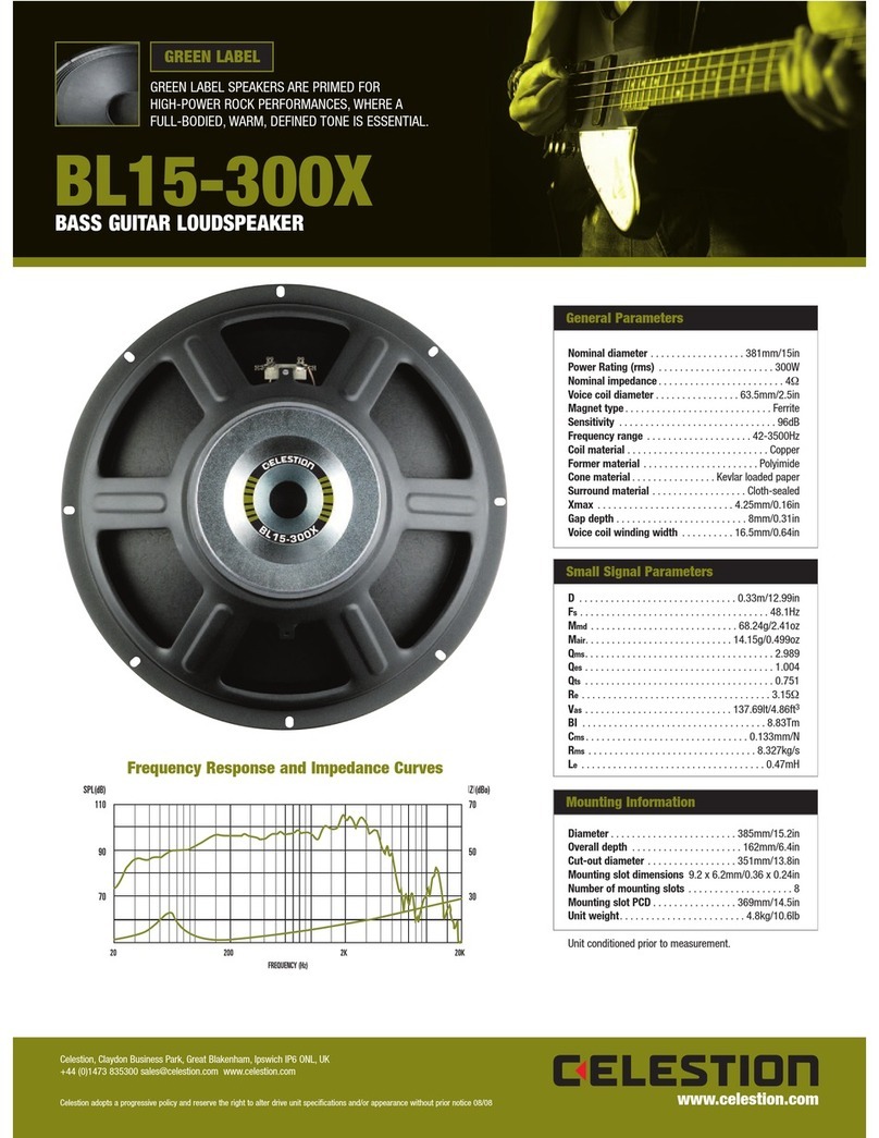 Celestion Green Label Series BL15-300X User manual