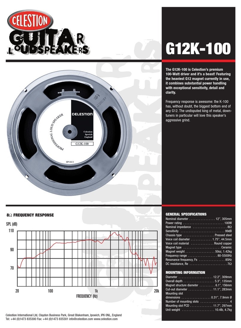 Celestion Classic Series G12K-100 User manual