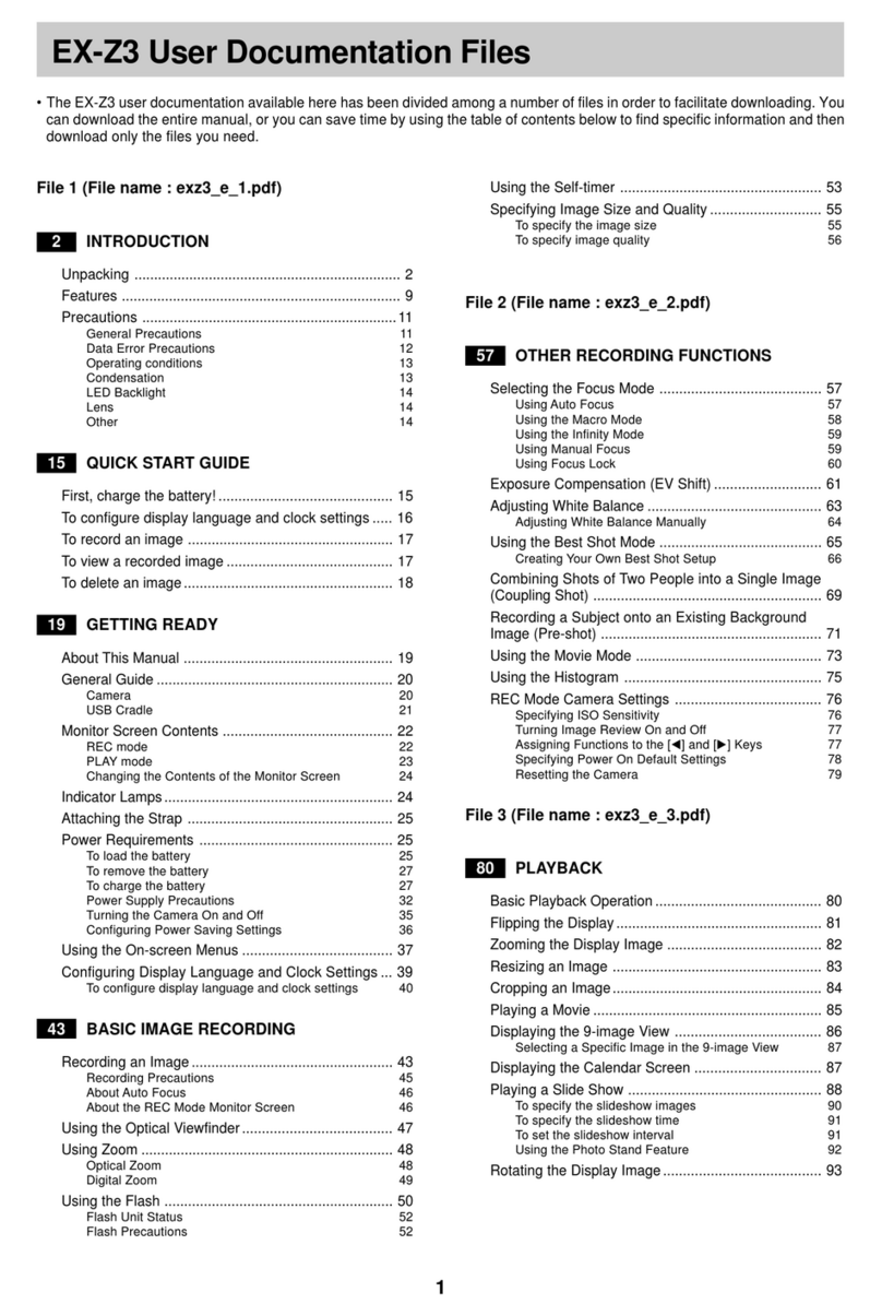 Casio EX-Z3 - Exilim 3.2MP Digital Camera User manual