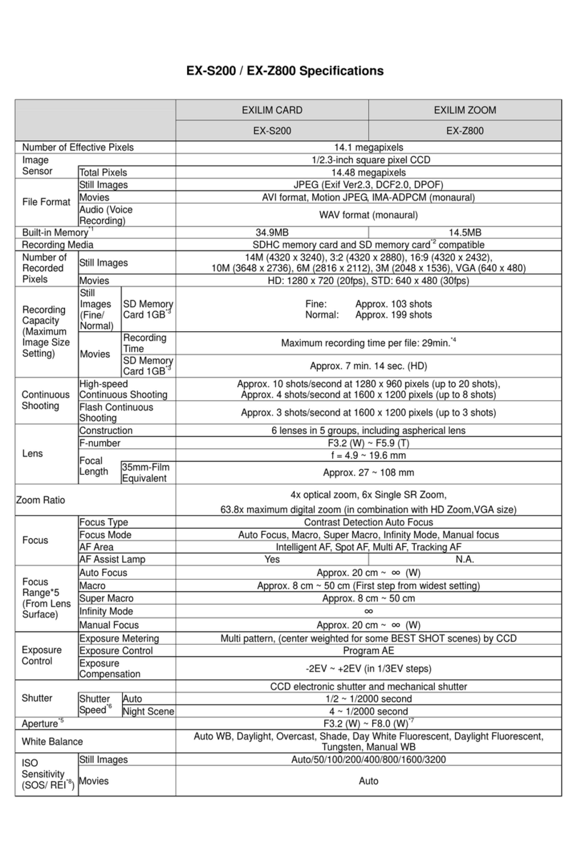 Casio Exilim EX-S200 User manual