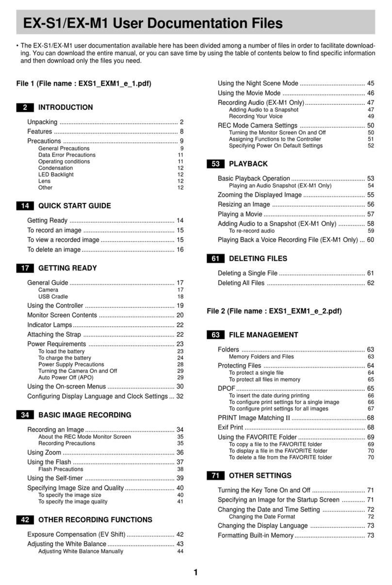 Casio EX-M1 - EXILIM Digital Camera User manual