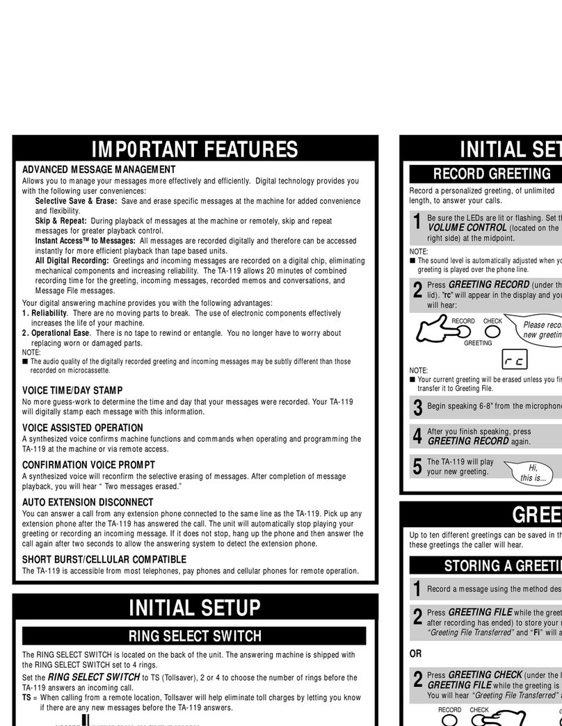 Casio TA-119 User manual
