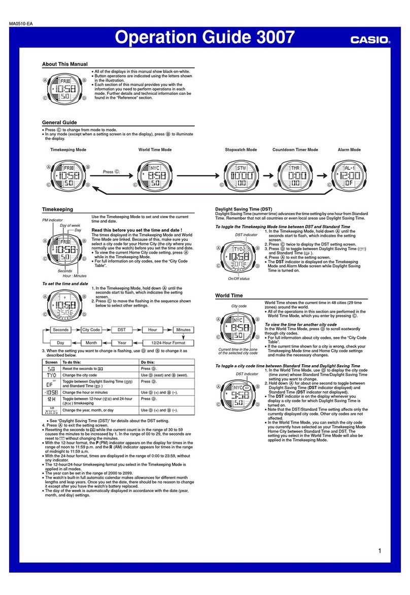 Casio Baby-G BG1221-1V User manual Casio Baby-G BG1221-1V User manual