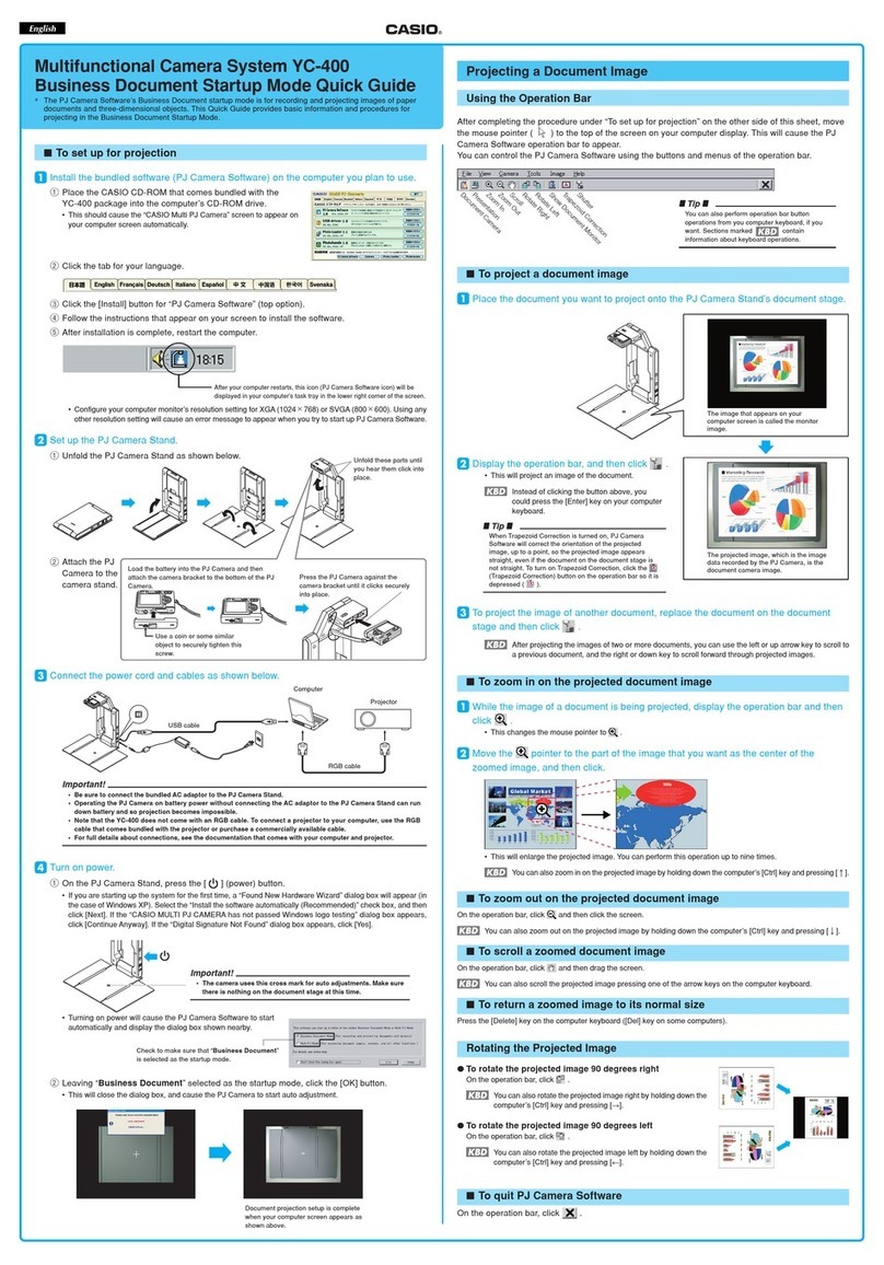 Casio YC-400 - Document Camera User manual