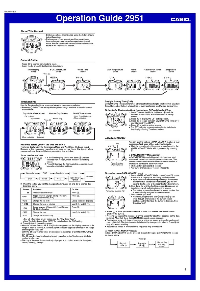 Casio G-Shock BG1200-2BV User manual