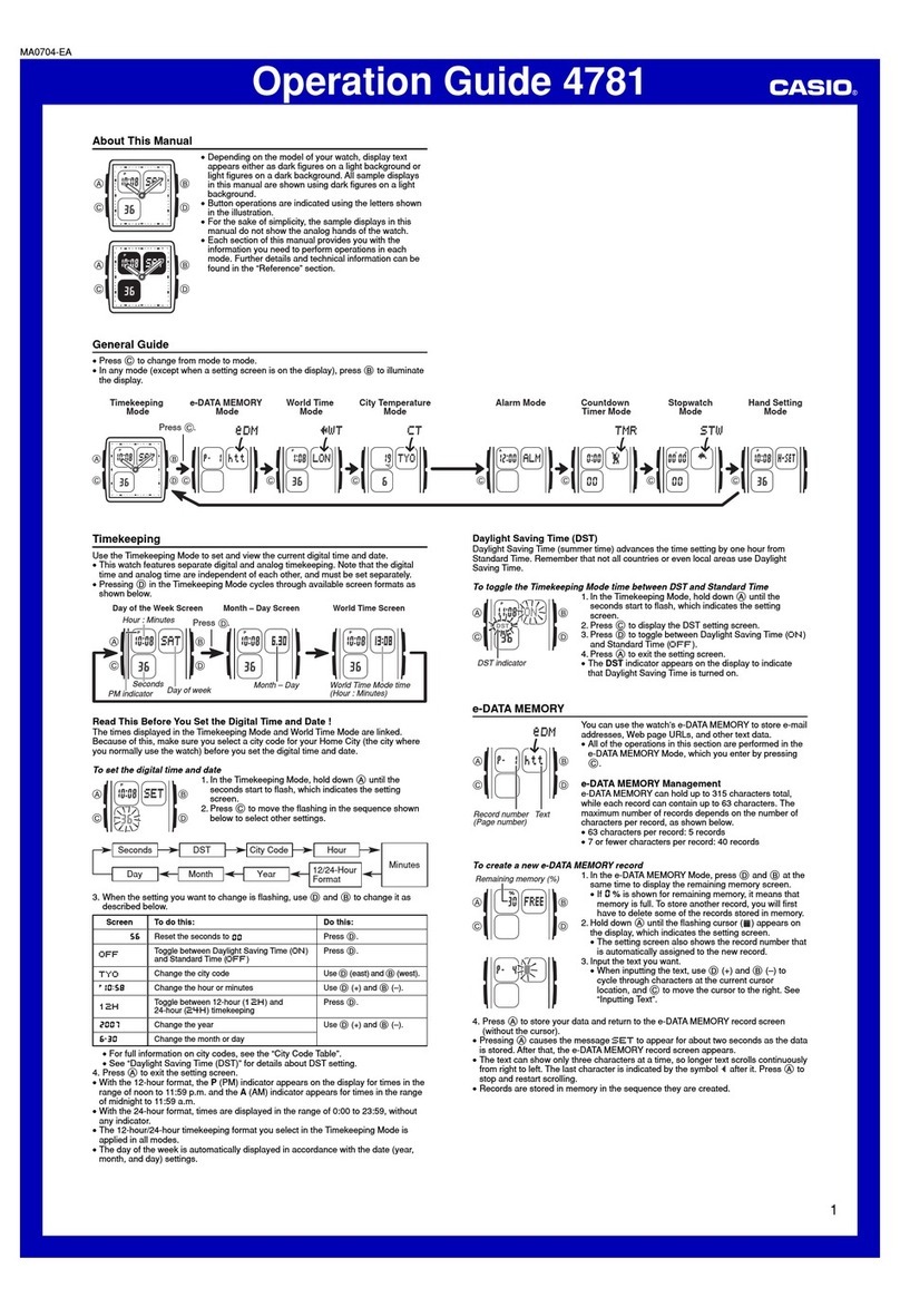 Casio Baby-G BG82F-4E2 User manual Casio Baby-G BG82F-4E2 User manual