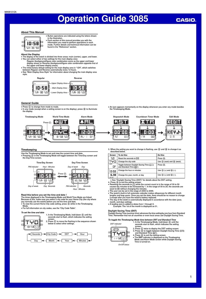 Casio Baby-G BG2001-4 User manual Casio Baby-G BG2001-4 User manual