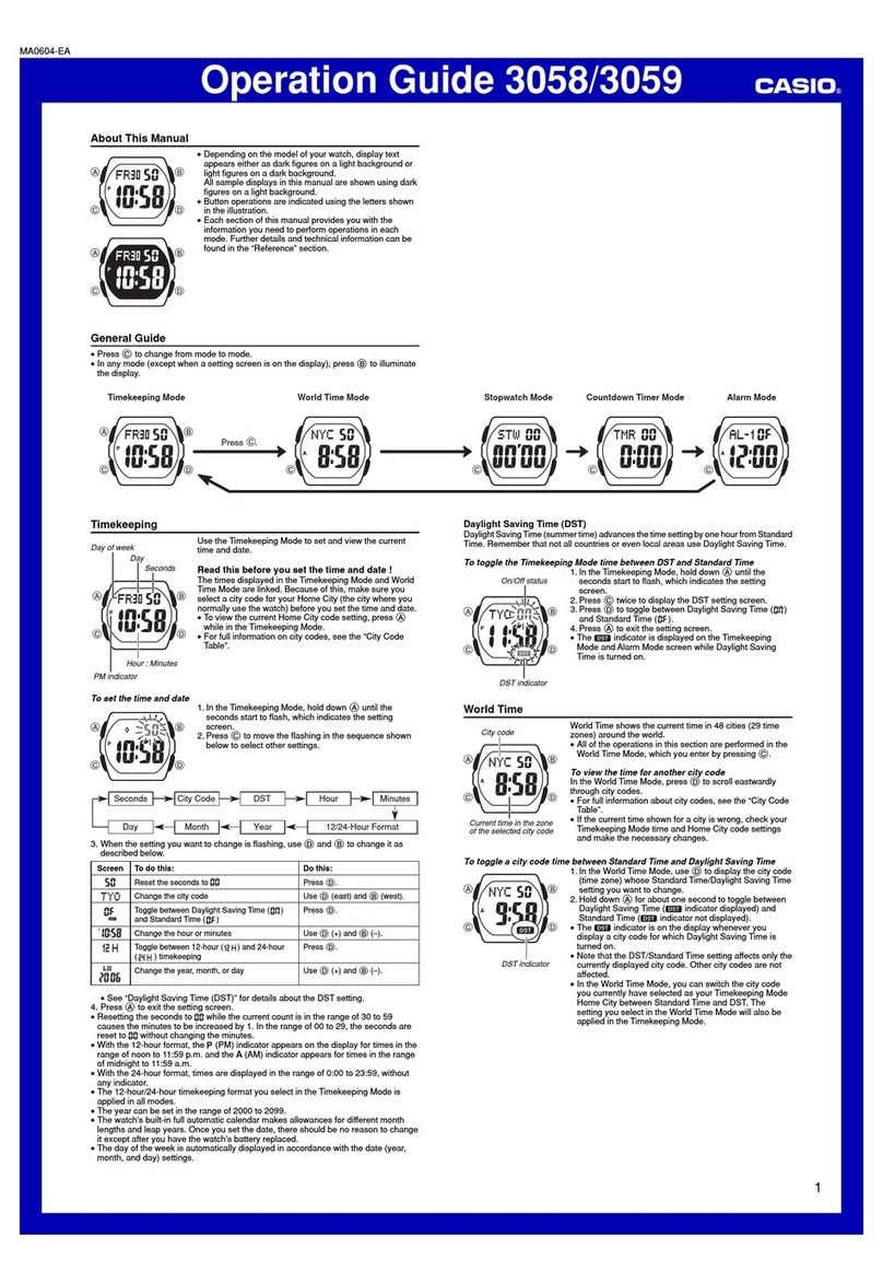 Casio Baby-G BG1222G-1V User manual Casio Baby-G BG1222G-1V User manual