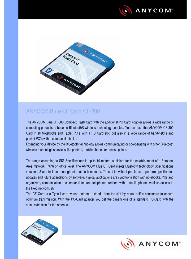 Anycom CF-300 Specification sheet