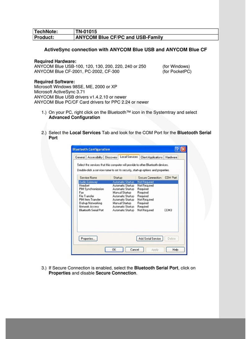 Anycom CF-300 Technical note