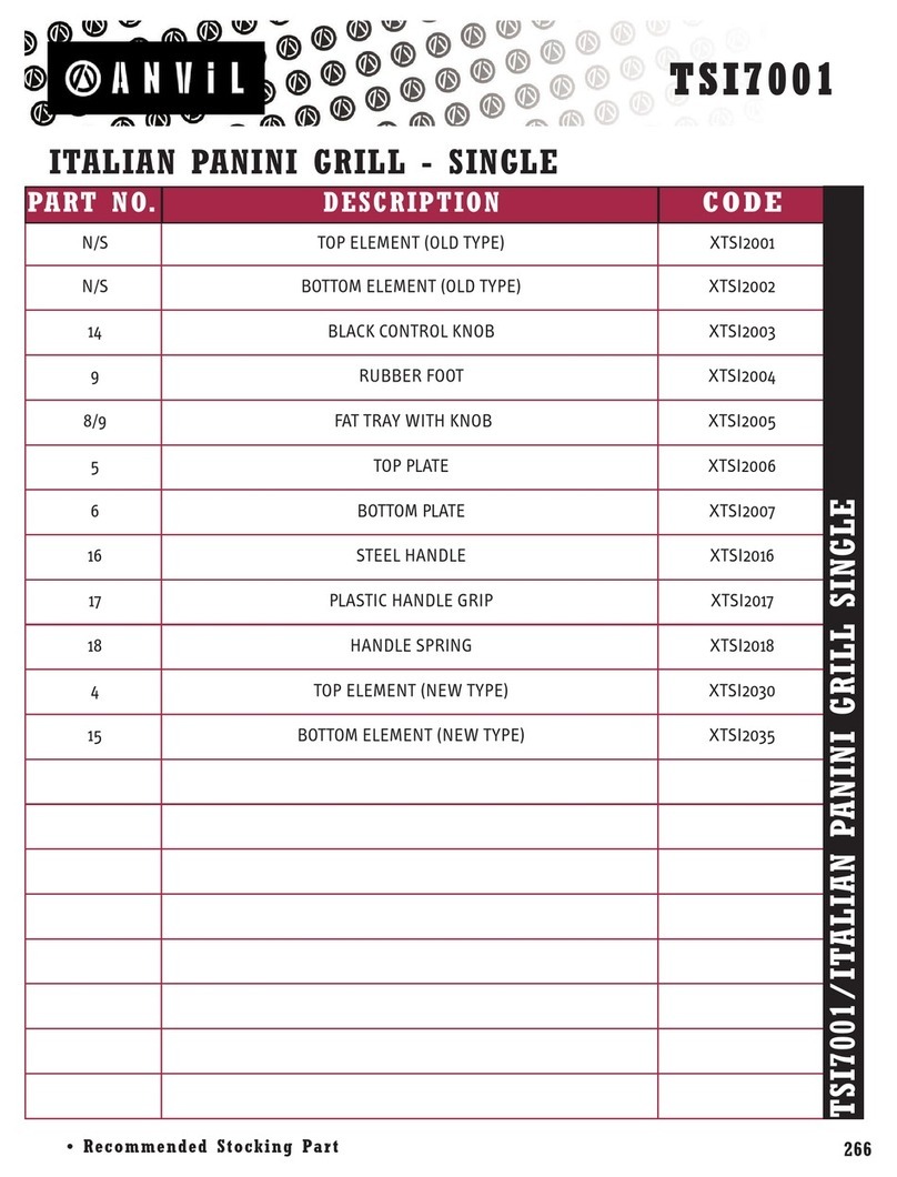 Anvil TSI7001 parts list