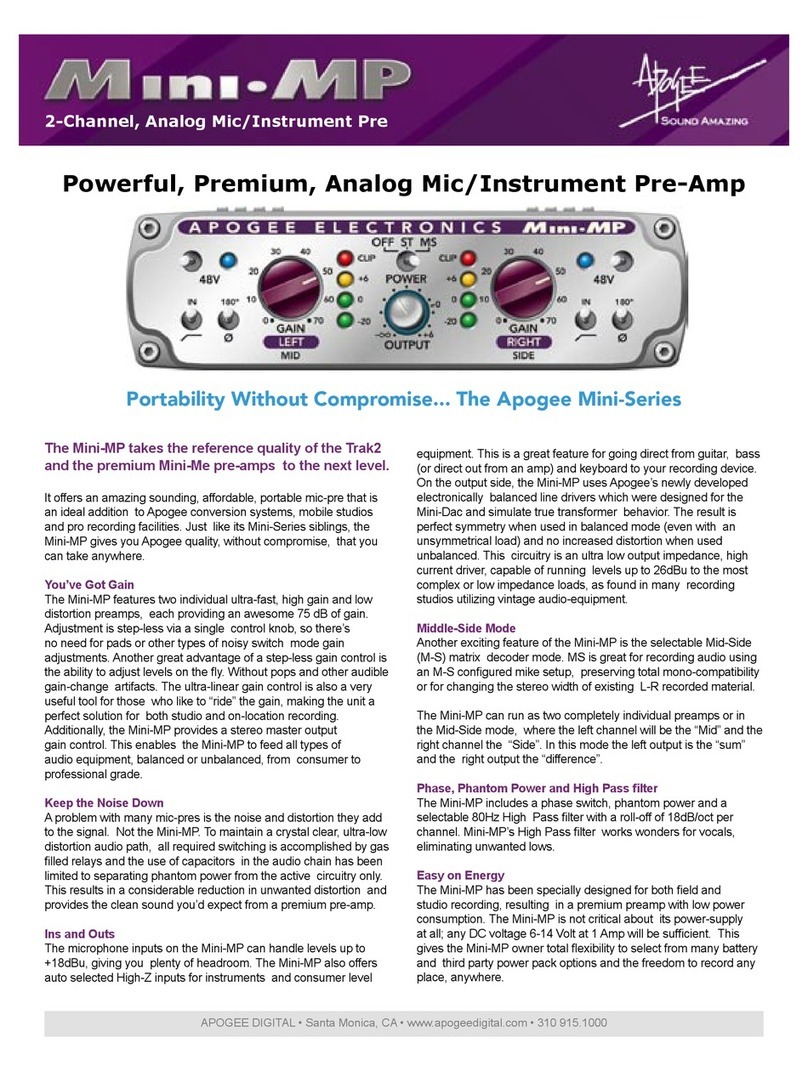 Apogee Mini-MP User manual