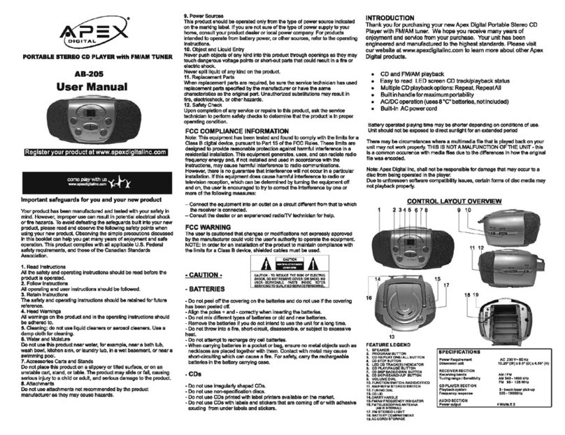 Apex Digital AB 205 user manual