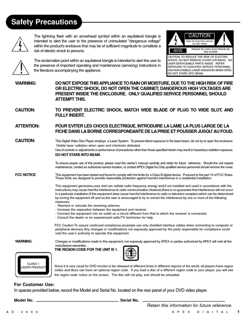 Apex Digital AD-2600 user guide