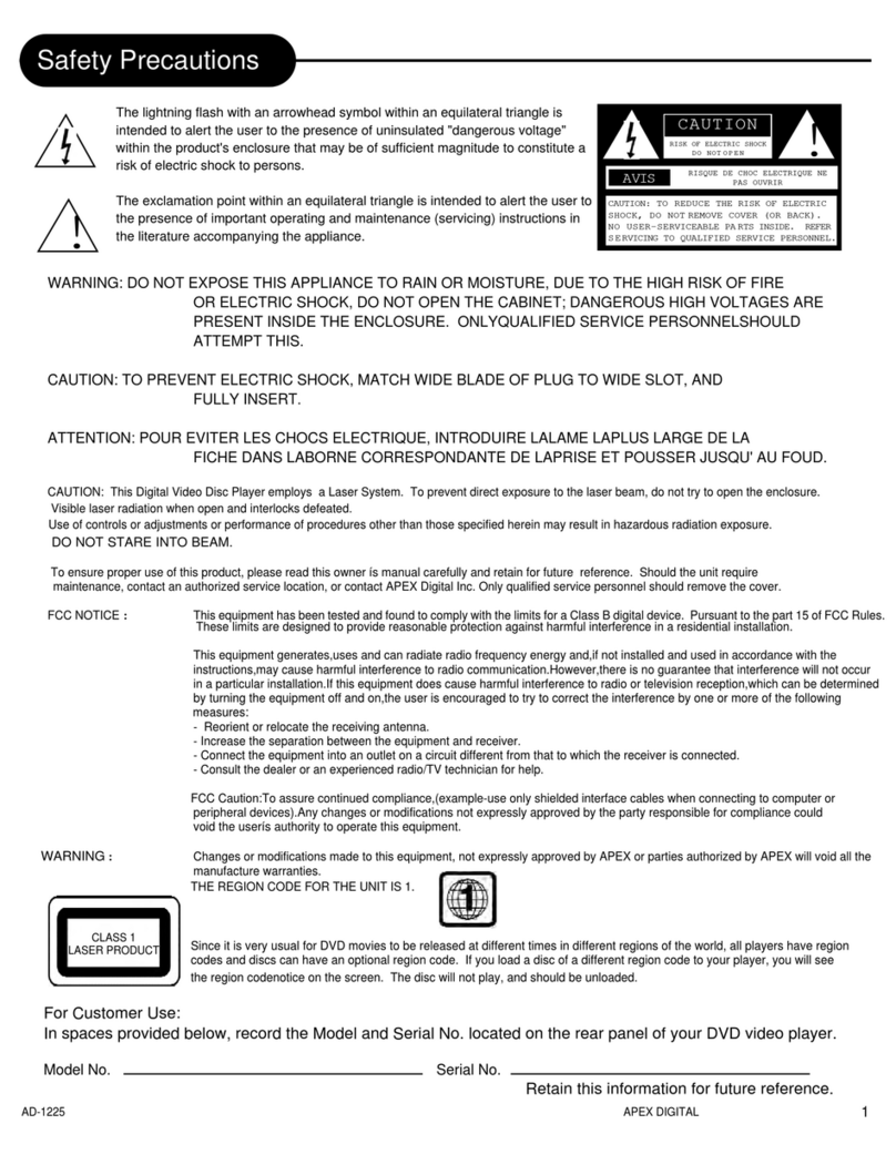 Apex Digital AD-1225 User manual
