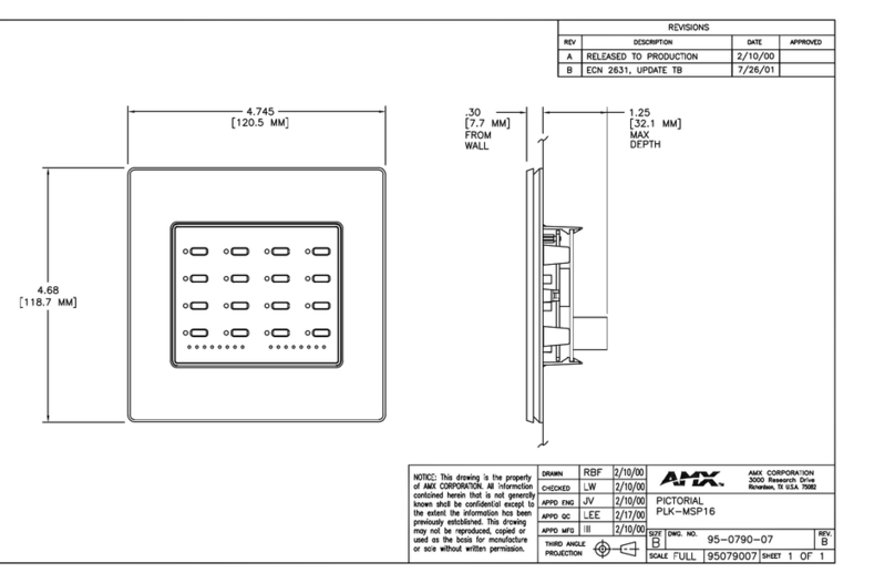AMX PLK-MSP16 User manual
