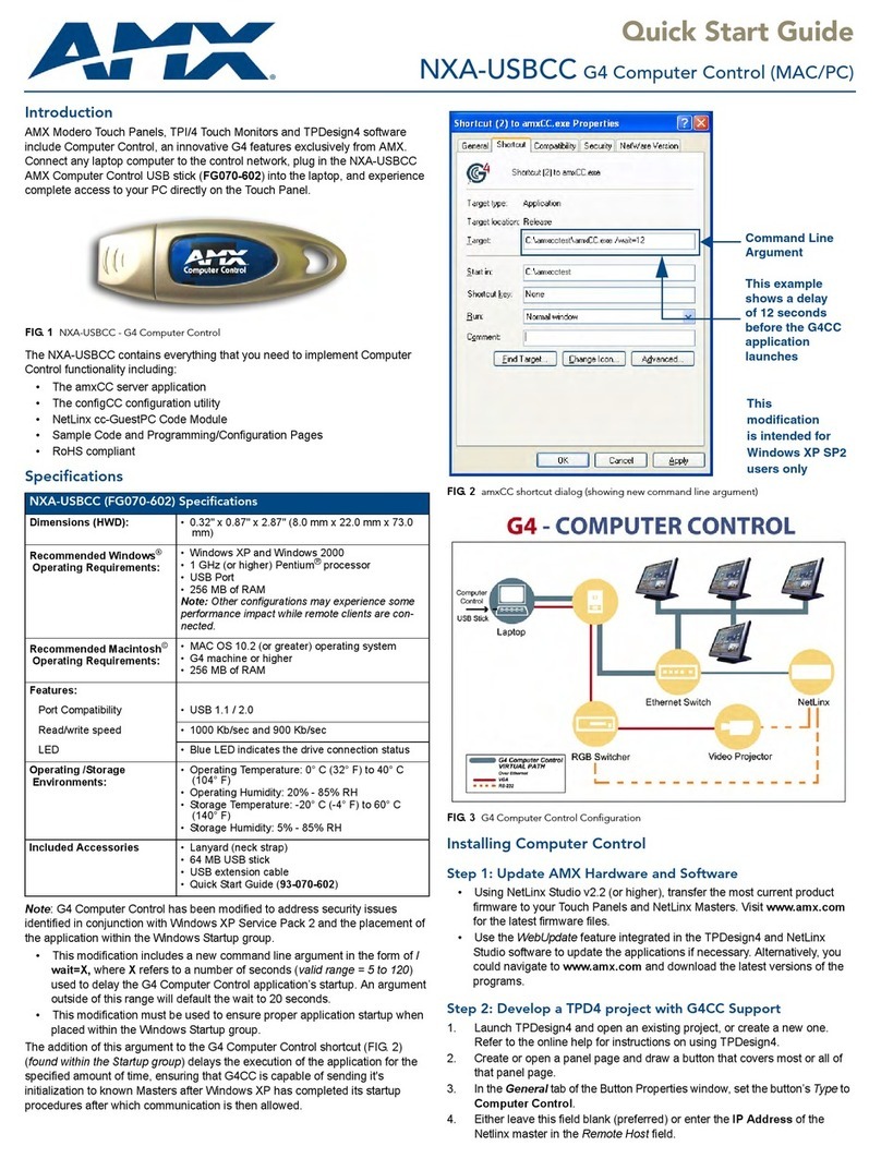 AMX NXA-USBCC quick start guide
