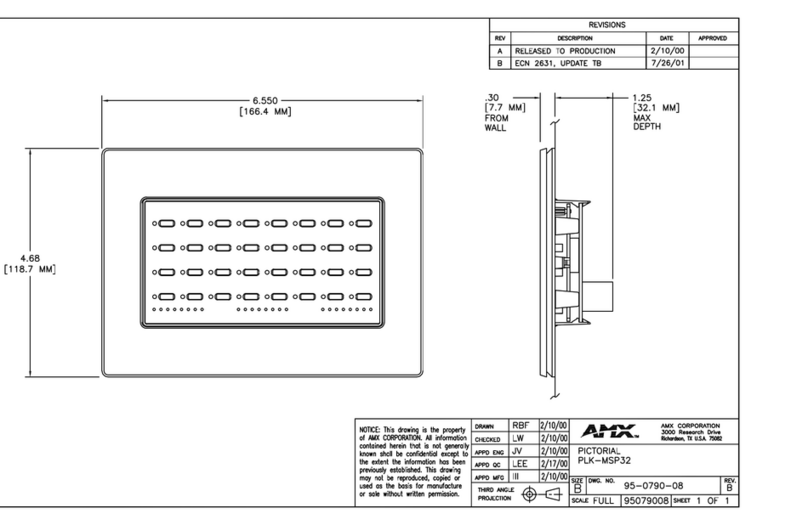 AMX PLK-MSP32 Specifications