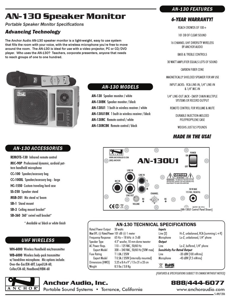 Anchor AN-130 User manual