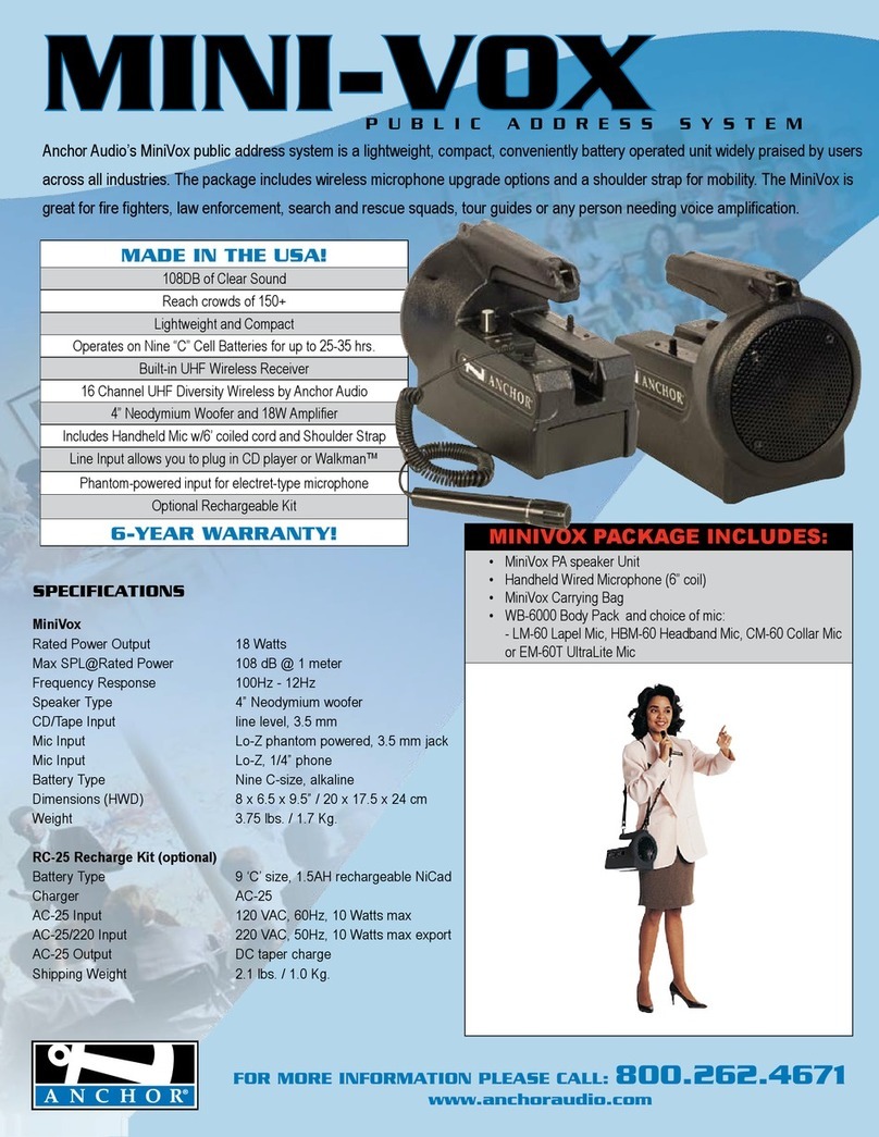 Anchor MiniVox PB-25T Specifications
