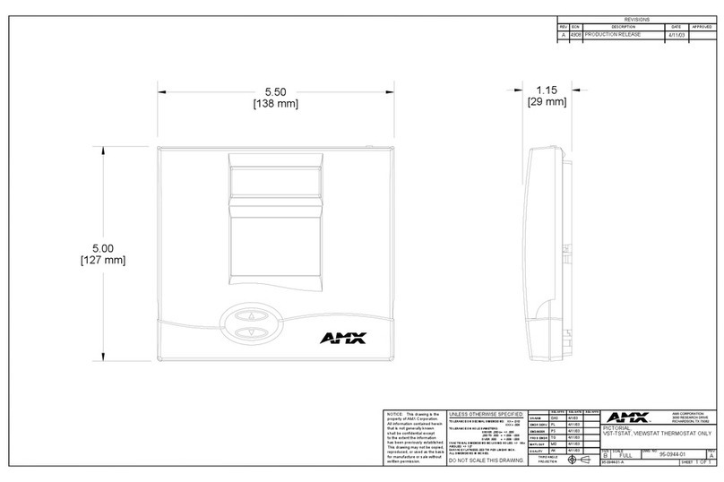 AMX VST-TSTAT Dimensional drawing