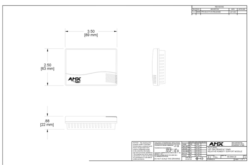 AMX VST-TRH Dimensional drawing