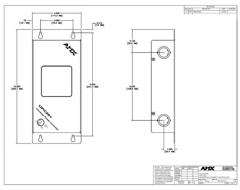 AMX UPC20 Plus Dimensional drawing