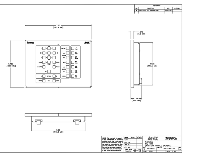 AMX TXU-CTM Dimensional drawing
