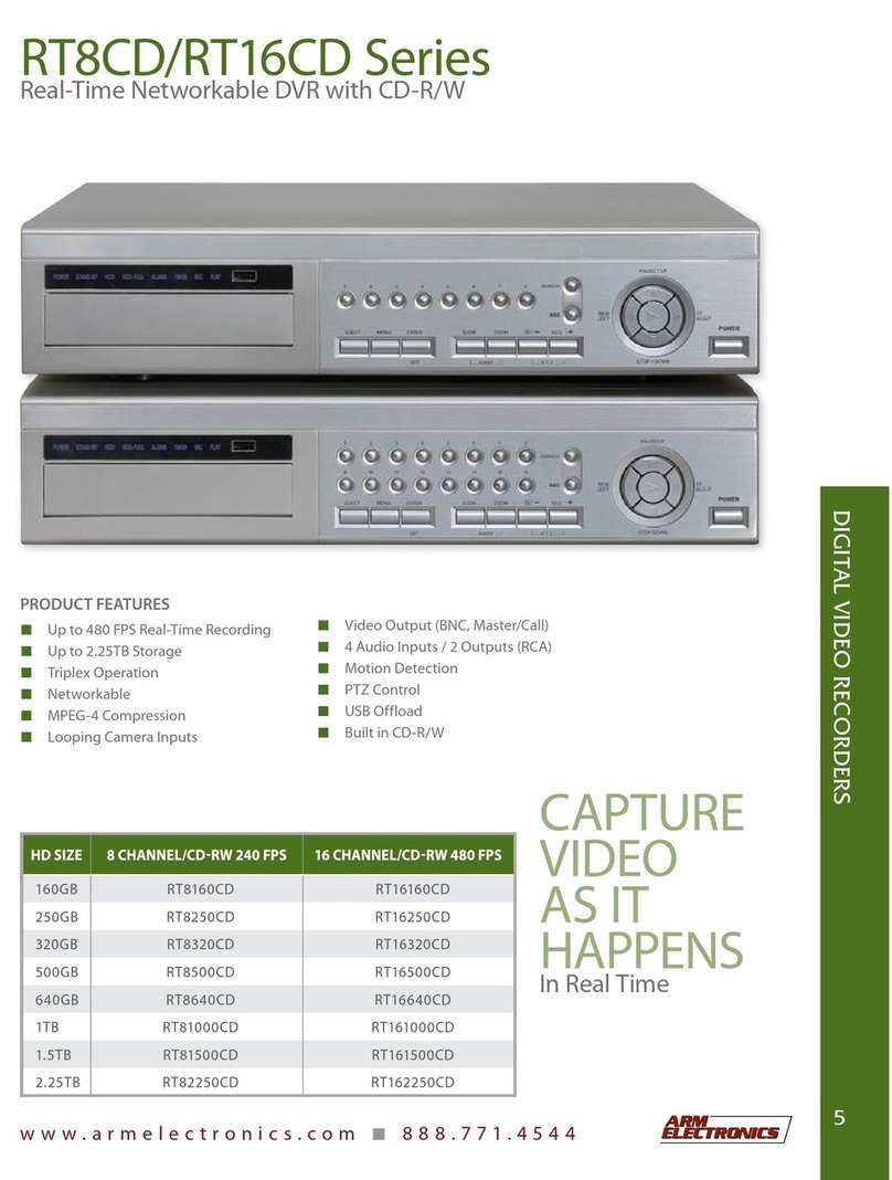 Arm Electronics RT161000CD User manual
