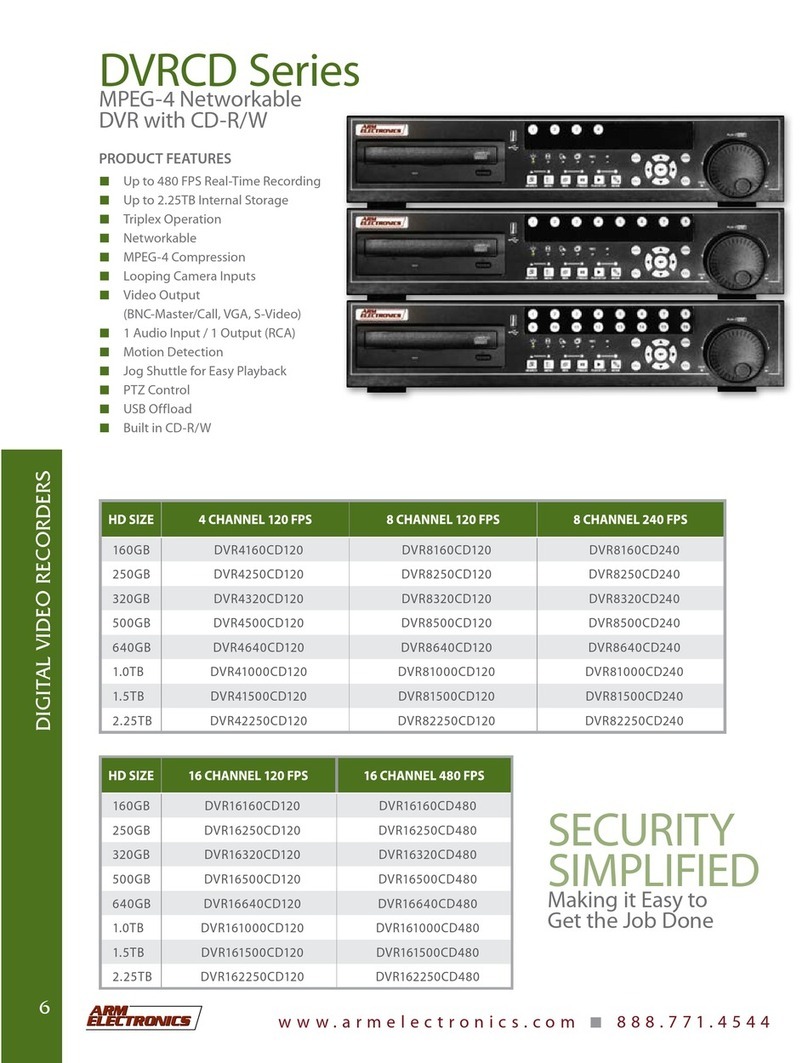 Arm Electronics DVR161000CD120 User manual