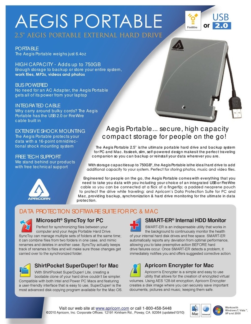 Apricorn Aegis Portable A25-FW 120GB User manual