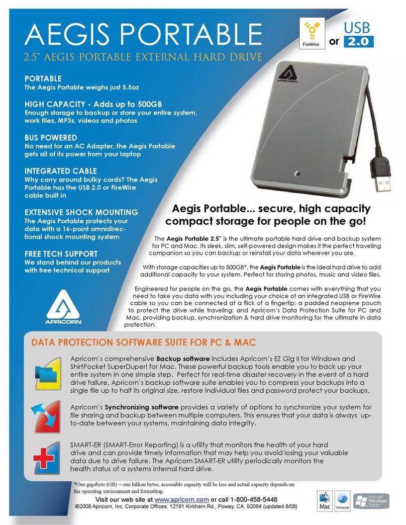 Apricorn Aegis Portable A25-USB 500GB User manual