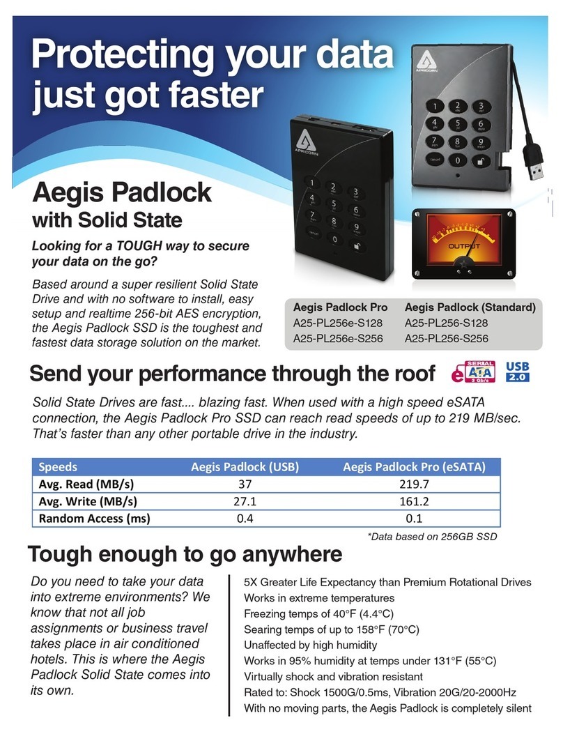 Apricorn Aegis Padlock A25-PLE256 256GB User manual