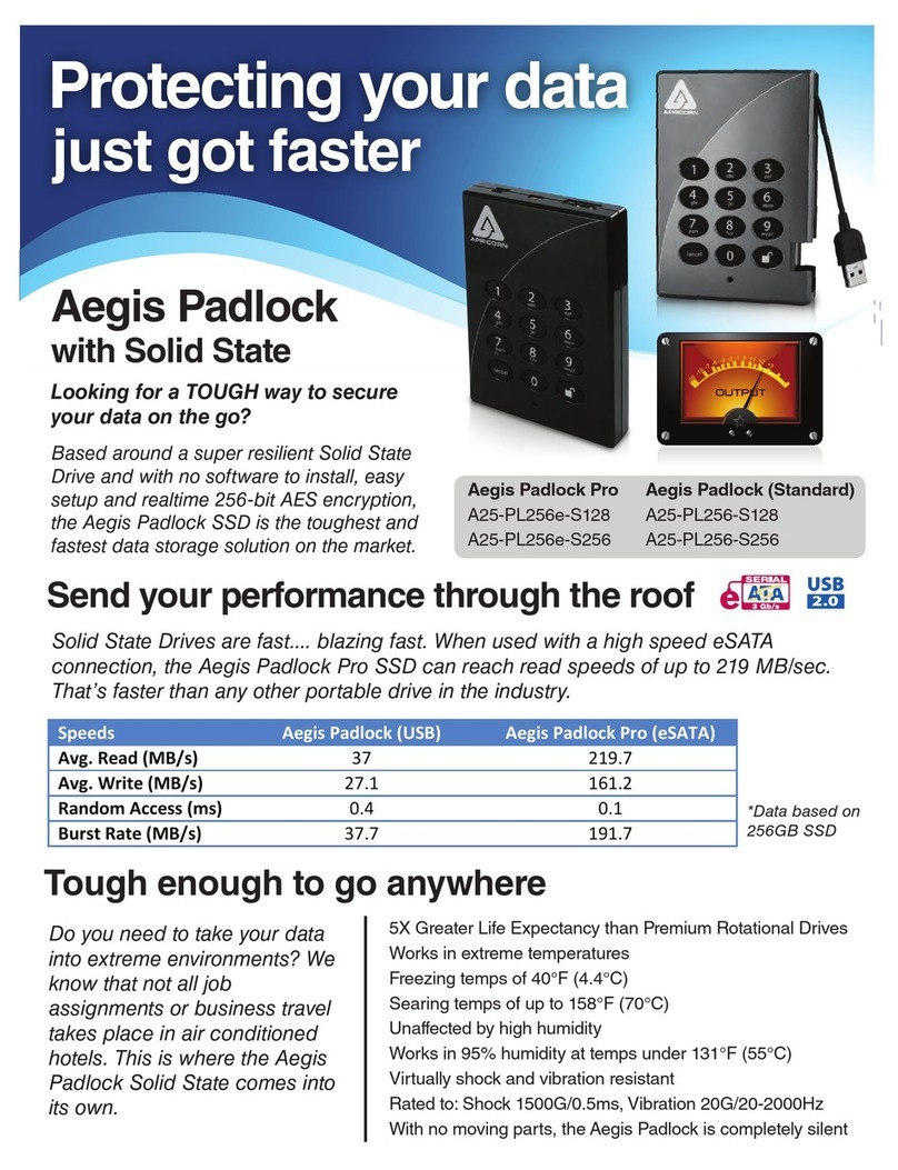 Apricorn Aegis Padlock A25-PL256 128GB User manual Apricorn Aegis Padlock A25-PL256 128GB User manual
